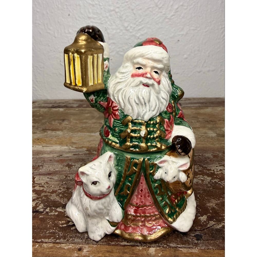 Vintage Fitz and Floyd Santa Salt & Pepper Shaker Christmas Decor Collectible